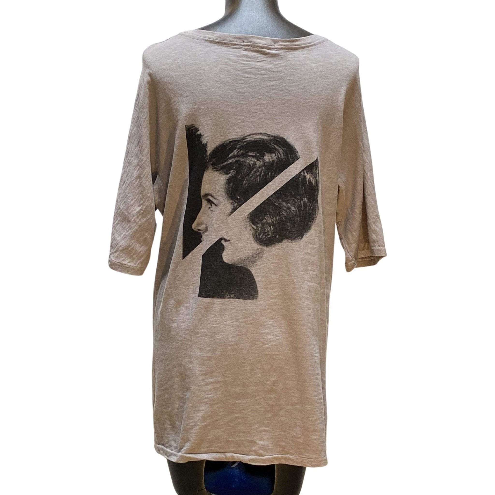 Shirts & Tops Oversized Sand Cotton Slub Graphic Tee by UNDERCOVER White Smoke
