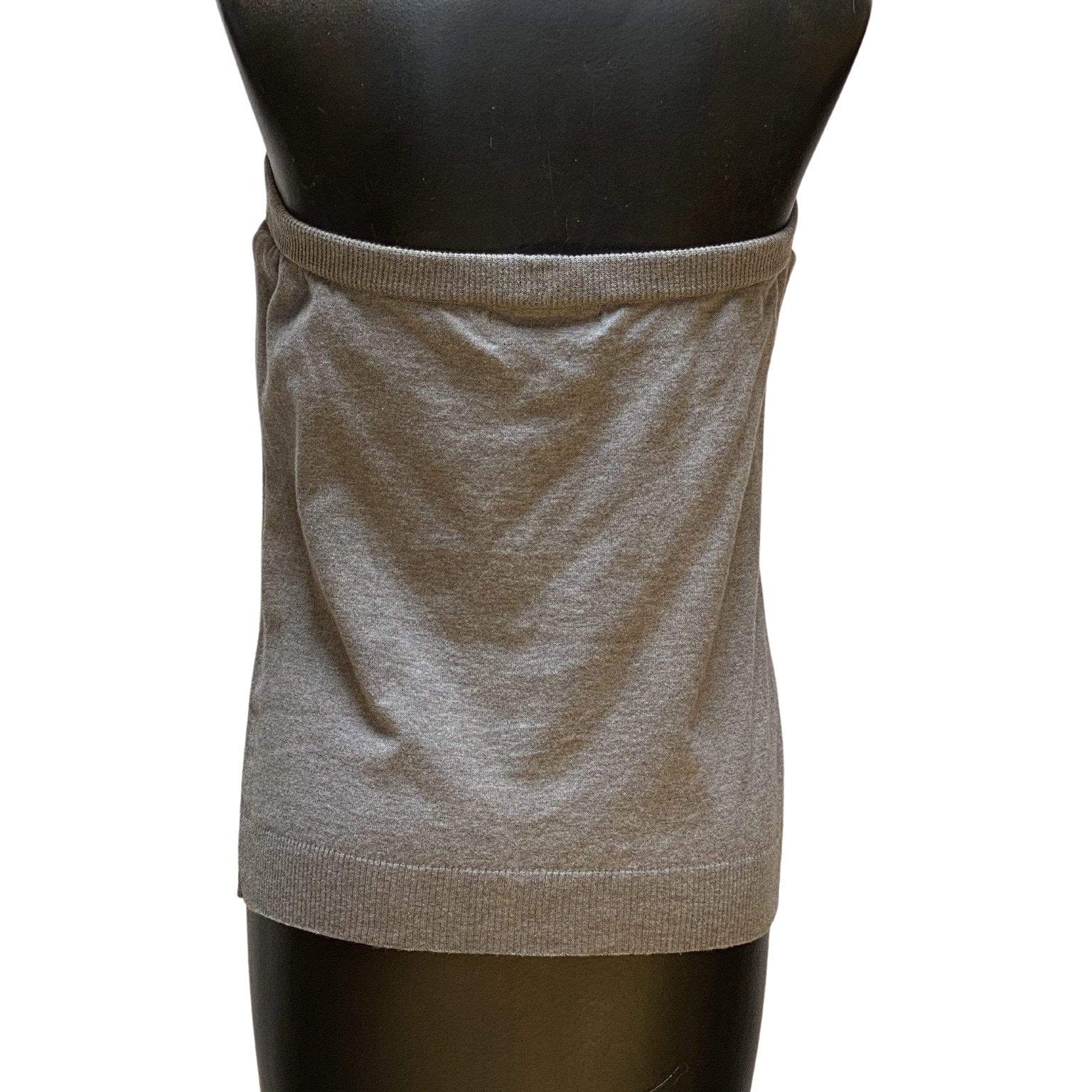 Shirts & Tops Luxurious Grey Cotton-Cashmere Strapless Tube Top by UNDERCOVER White Smoke