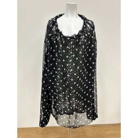 Shirts & Tops Undercove Short dress - Black Knit Polka Dot Dark Slate Gray