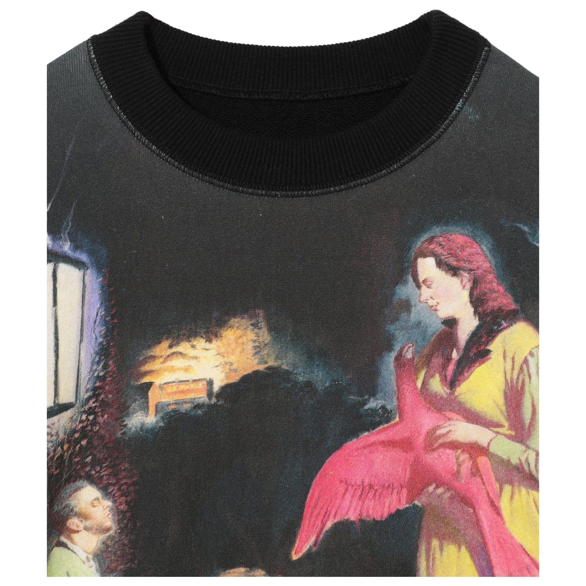 Shirts & Tops Undercover SS24 Printed Sweatshirt - Black Cotton Split-Hem Dark Slate Gray