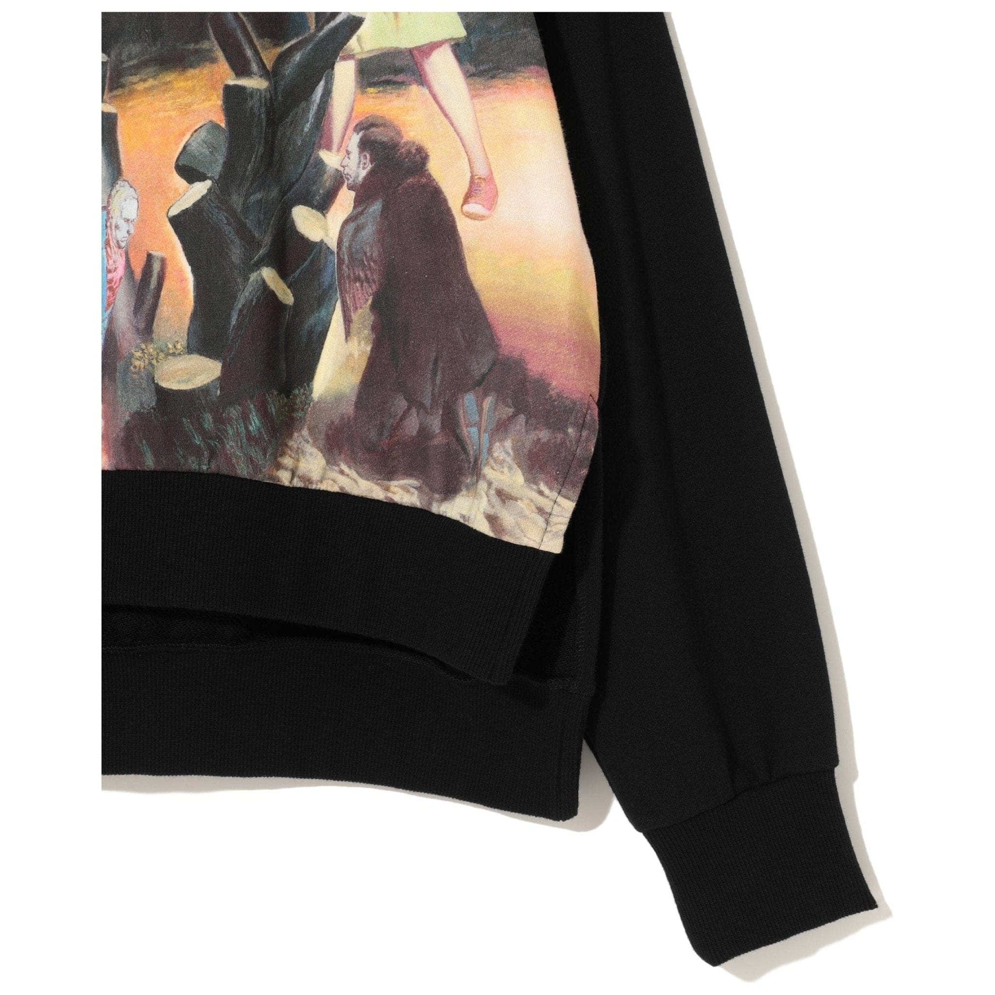 Shirts & Tops Undercover SS24 Printed Sweatshirt - Black Cotton Split-Hem Tan