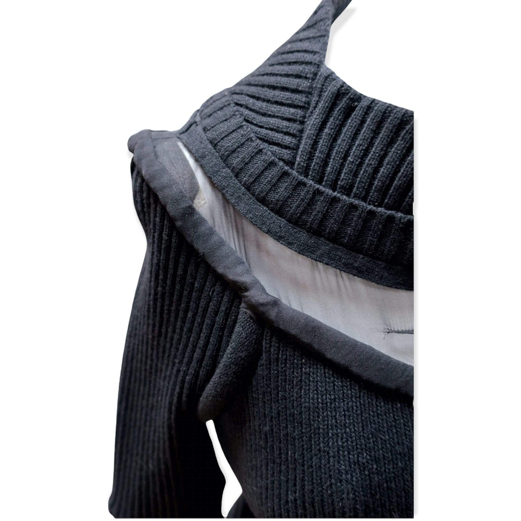 Shirts & Tops Undercover Vintage Rib Knit Cutout Sweater - Black Pullover Black