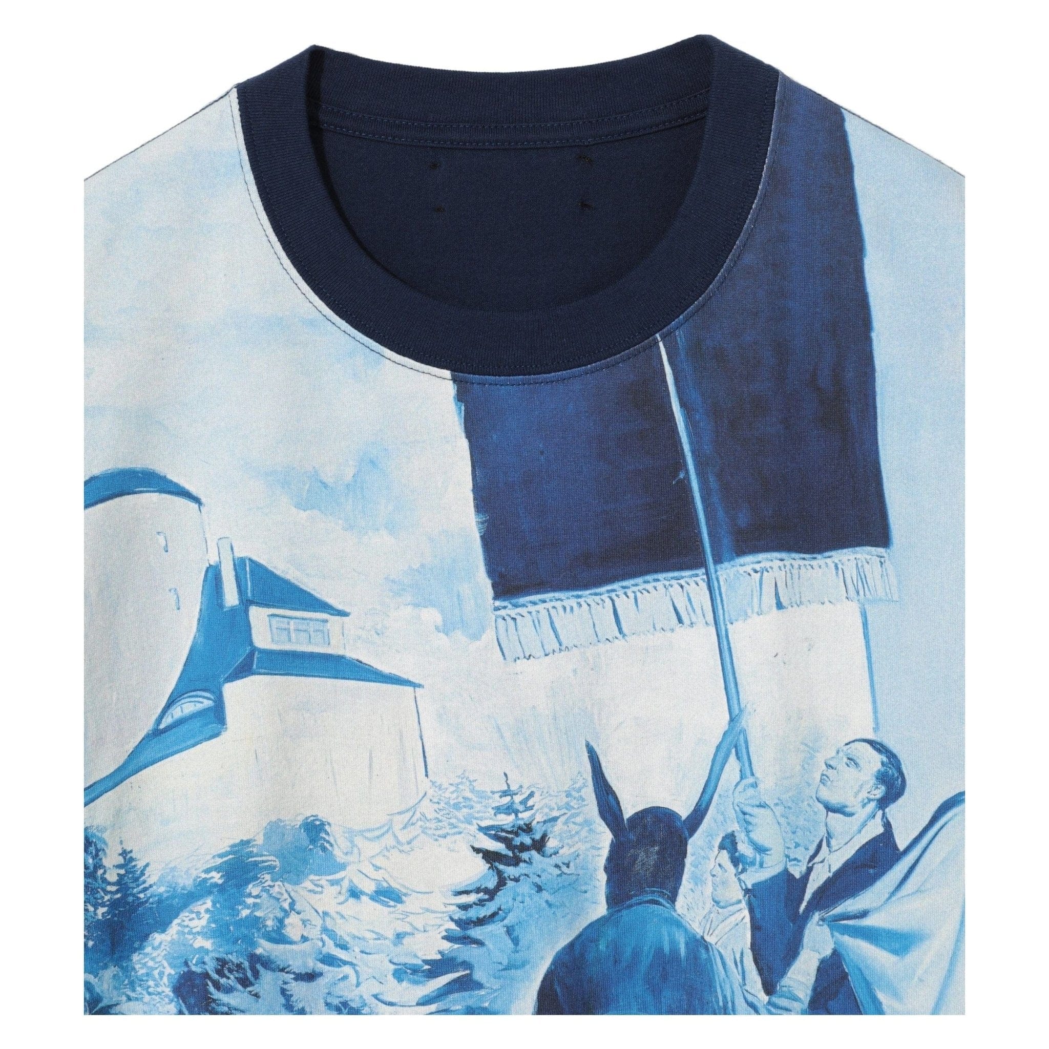 T shirt Undercover SS24 Navy Graphic Tee - Cotton Art Print Dark Slate Gray
