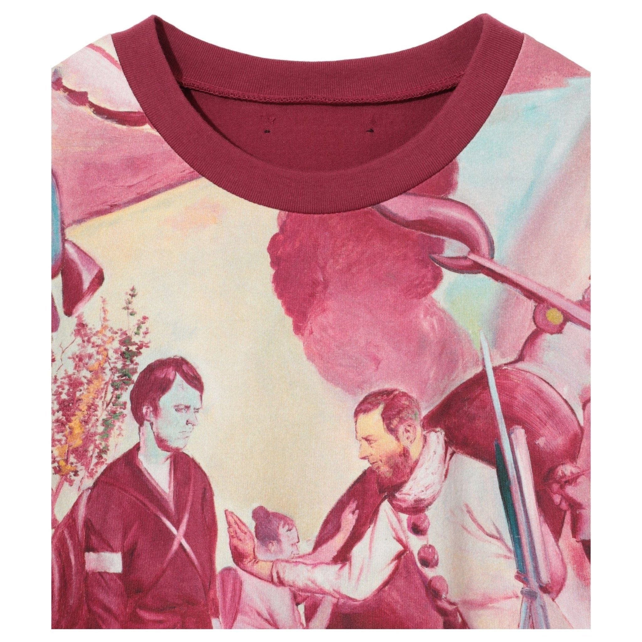 T shirt Undercover24 WINE Graphic Tee - Red Cotton Flutter Sleeve Gray