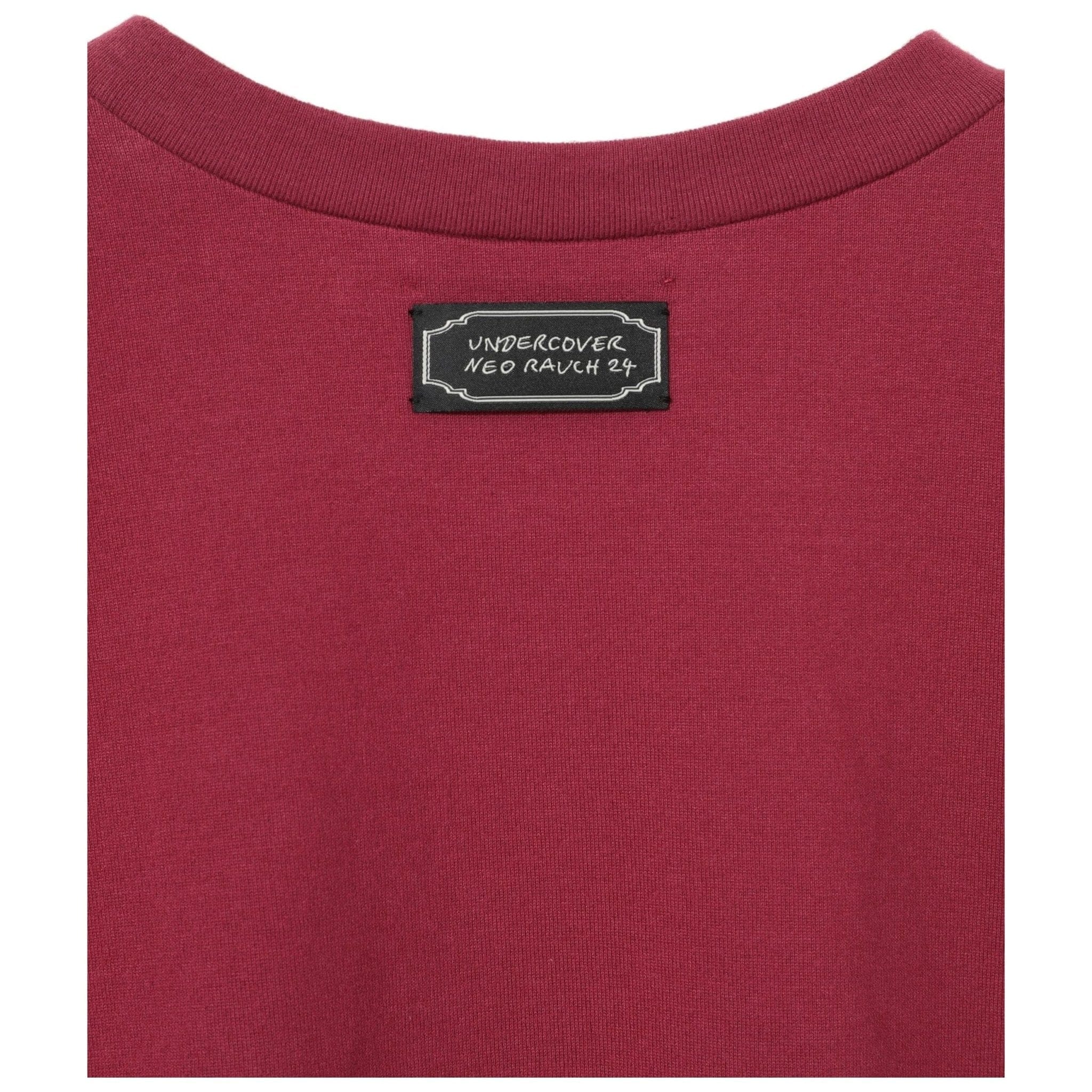 T shirt Undercover24 WINE Graphic Tee - Red Cotton Flutter Sleeve Brown