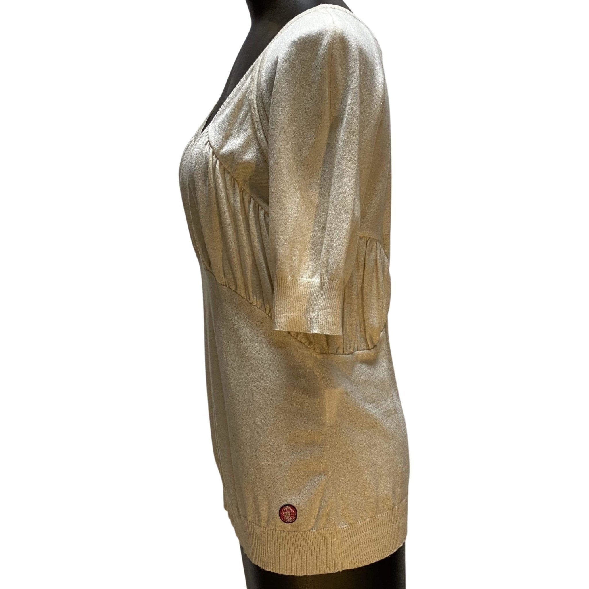 Top Cream Cotton-Cashmere Scoop Neck Top by UNDERCOVER White Smoke