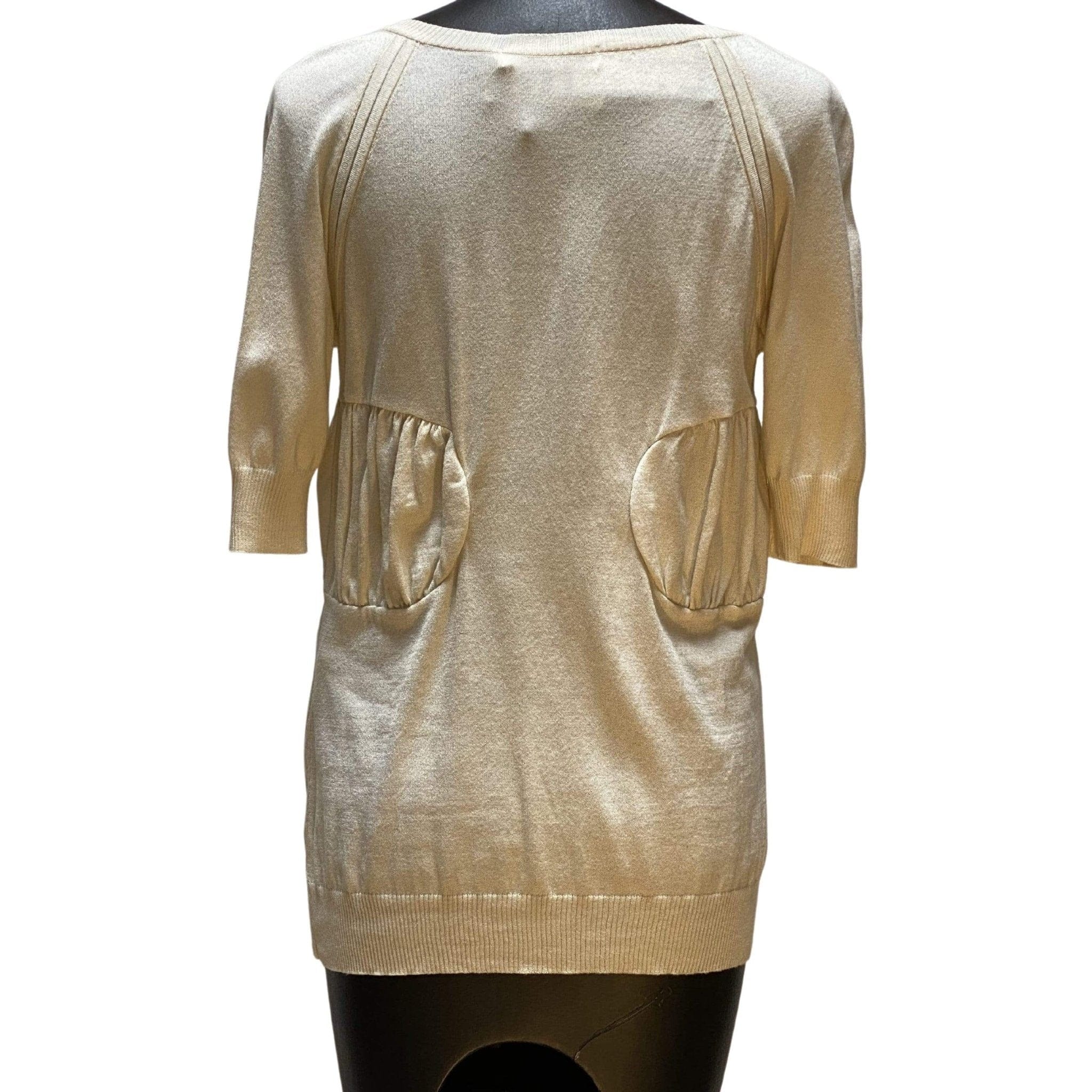 Top Cream Cotton-Cashmere Scoop Neck Top by UNDERCOVER White Smoke