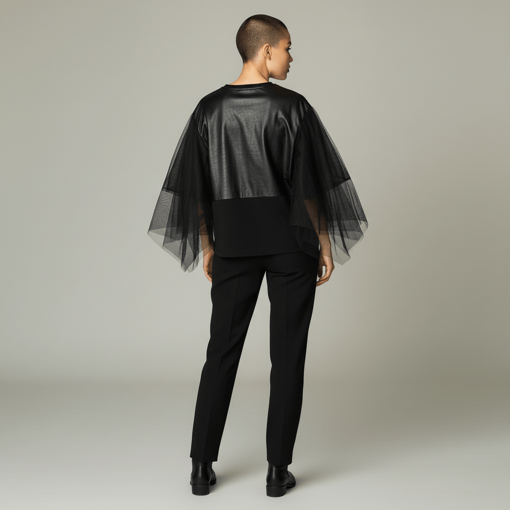 Undercover Women Top Undercover Black Layered Top in Cotton and Georgette
