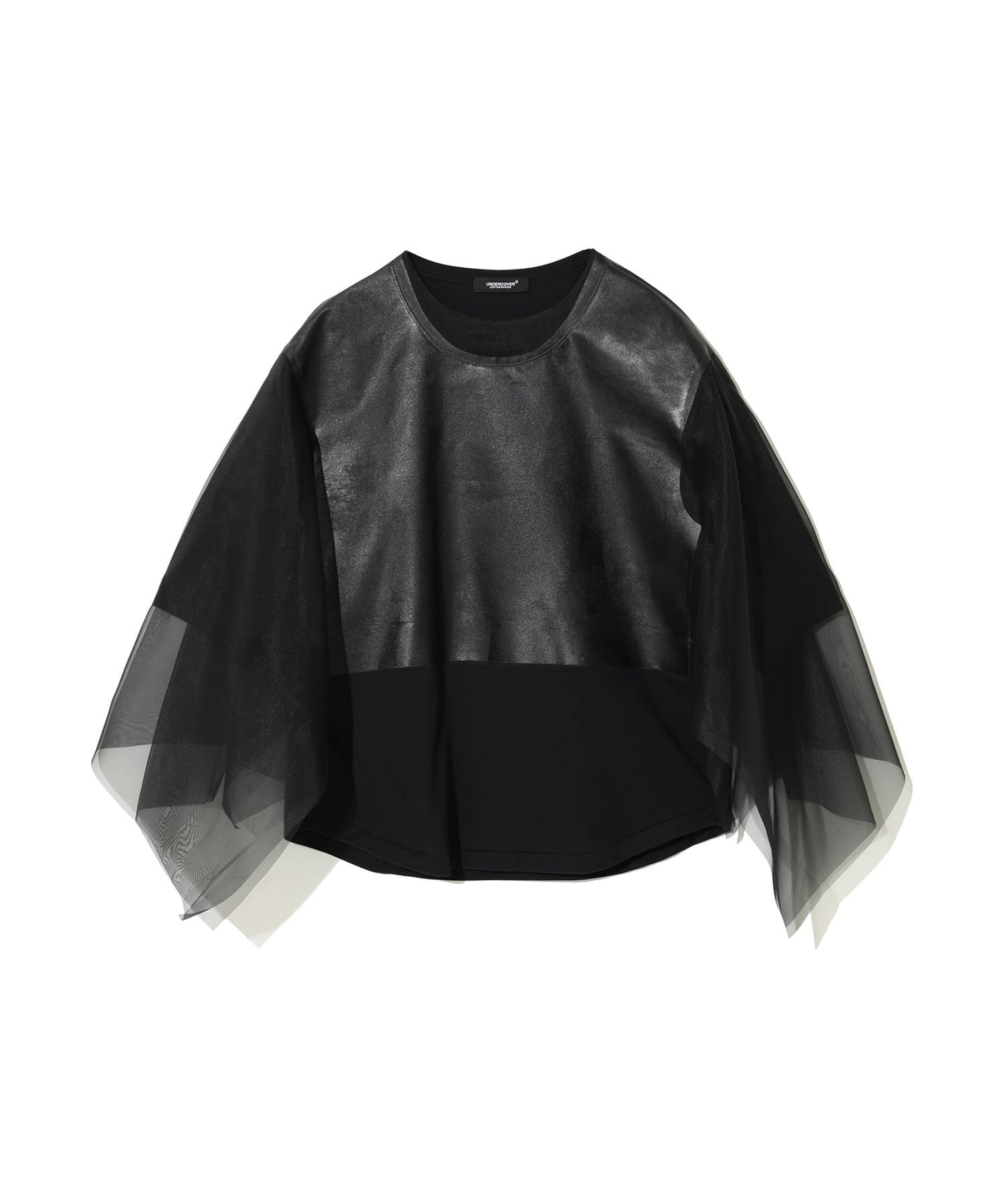 Women Top Undercover Black Layered Top in Cotton and Georgette Dark Slate Gray