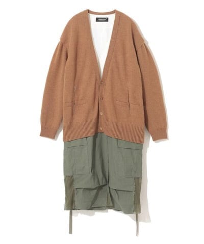 Womens Jackets + Coats Undercover Deconstructed Camel & Khaki Angora Wool Blend Coat Dim Gray
