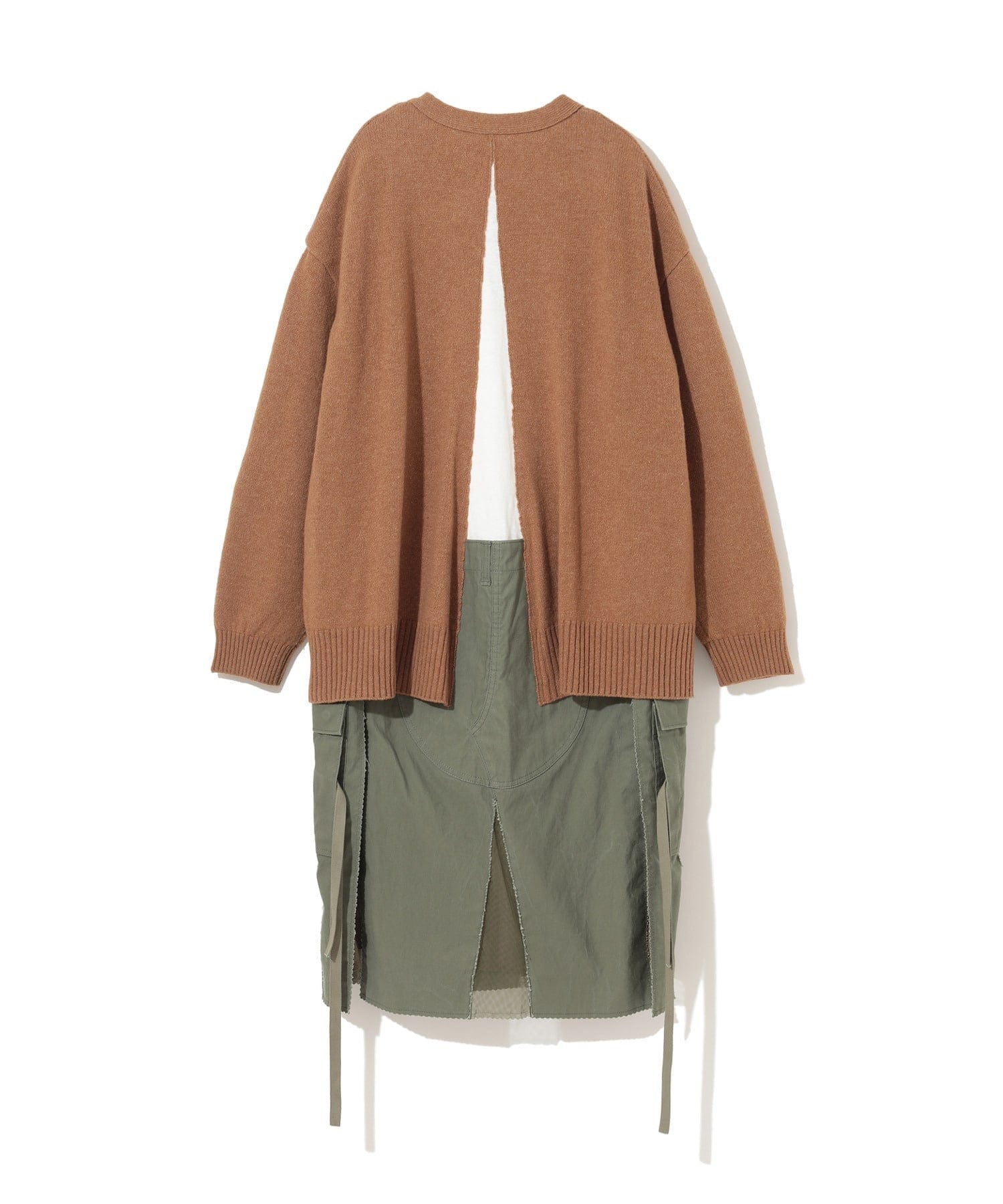 Womens Jackets + Coats Undercover Deconstructed Camel & Khaki Angora Wool Blend Coat Dim Gray