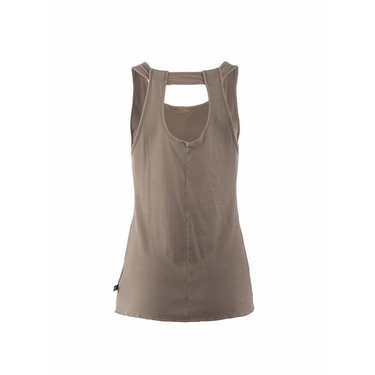 Womens Tops UNDERCOVER Ribbed Cotton Tank Top - Sleeveless Basic Dim Gray
