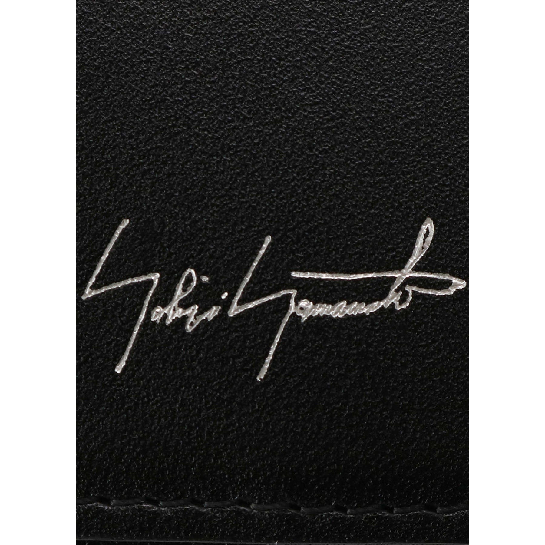 Business Card Cases Yohji Yamamoto Card Holder - Black Leather Slim Black