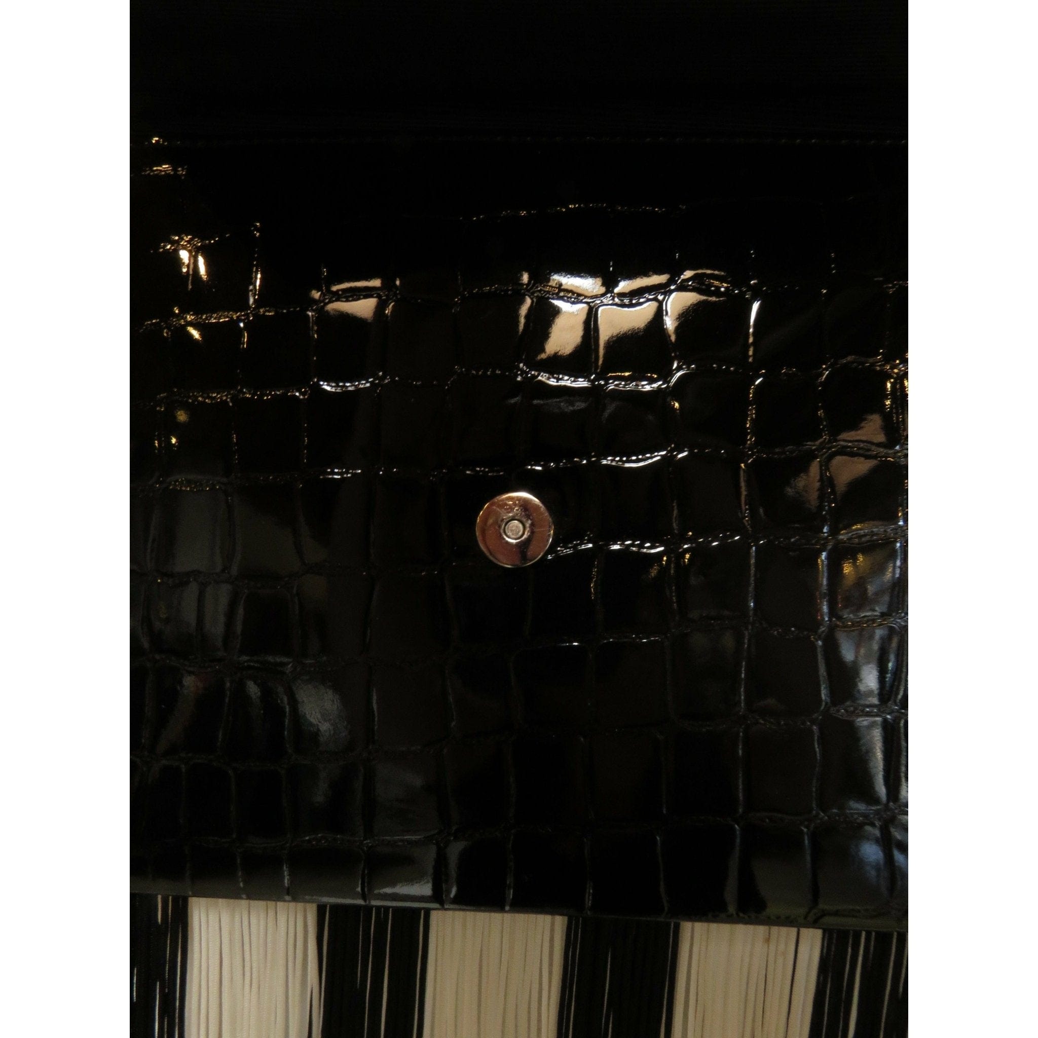Handbags Y-3 by Yohji Yamamoto Shoulder Bag - Embossed Leather Fringe Black