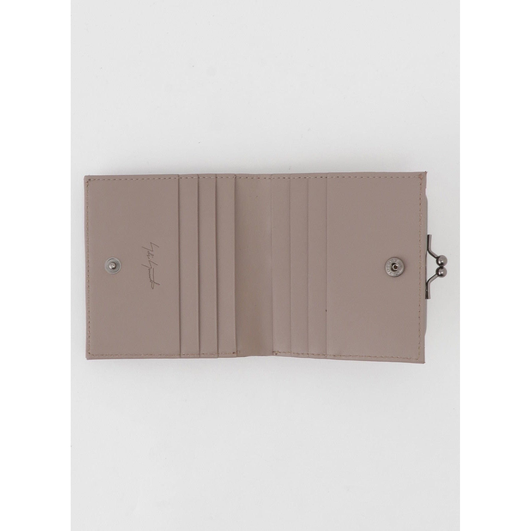 Wallets & Money Clips Yohji Yamamoto Clasp Wallet - Beige Leather Coin Purse Light Gray