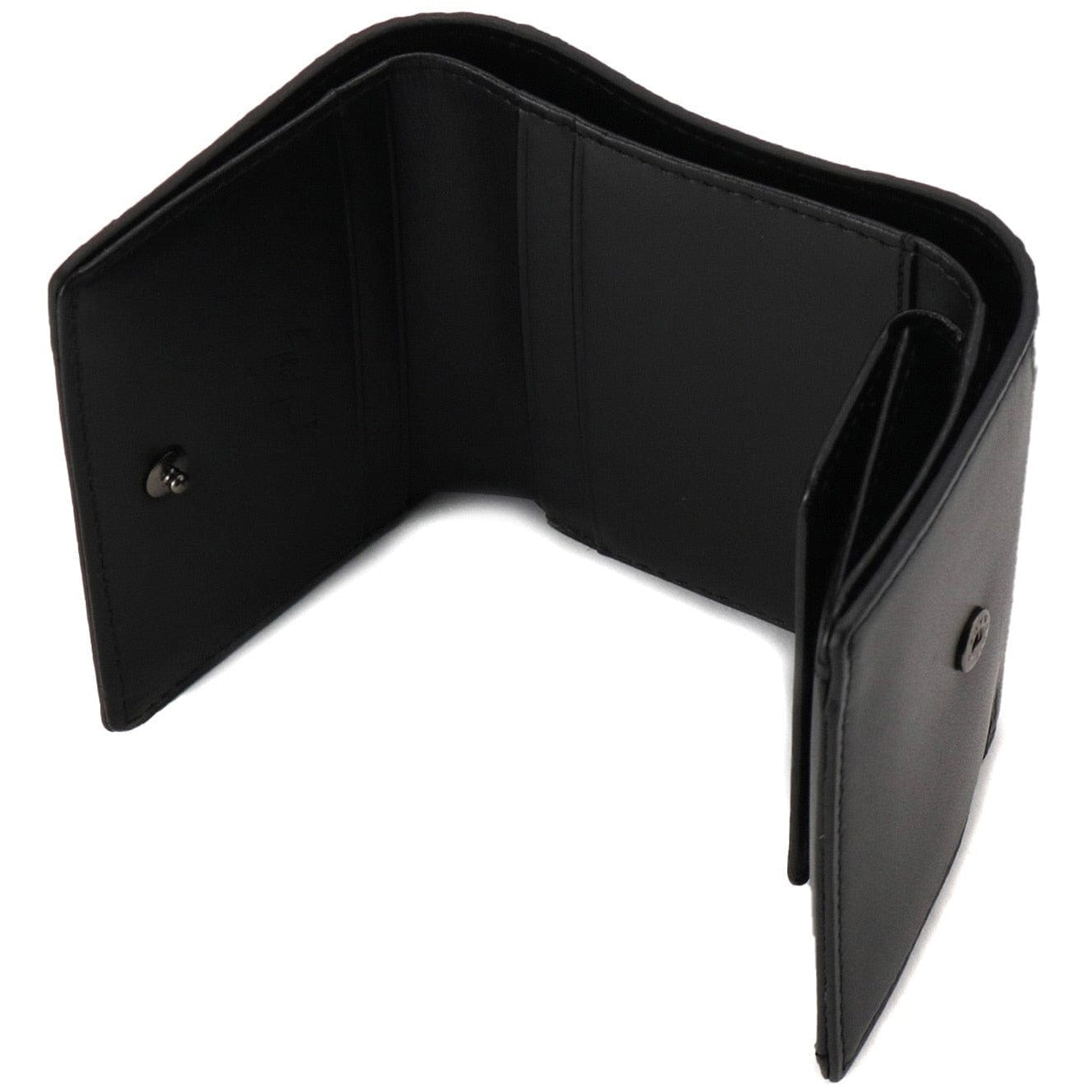 Wallets & Money Clips Yohji Yamamoto Compact Tri-Folded Wallet - Black Leather Snap Black