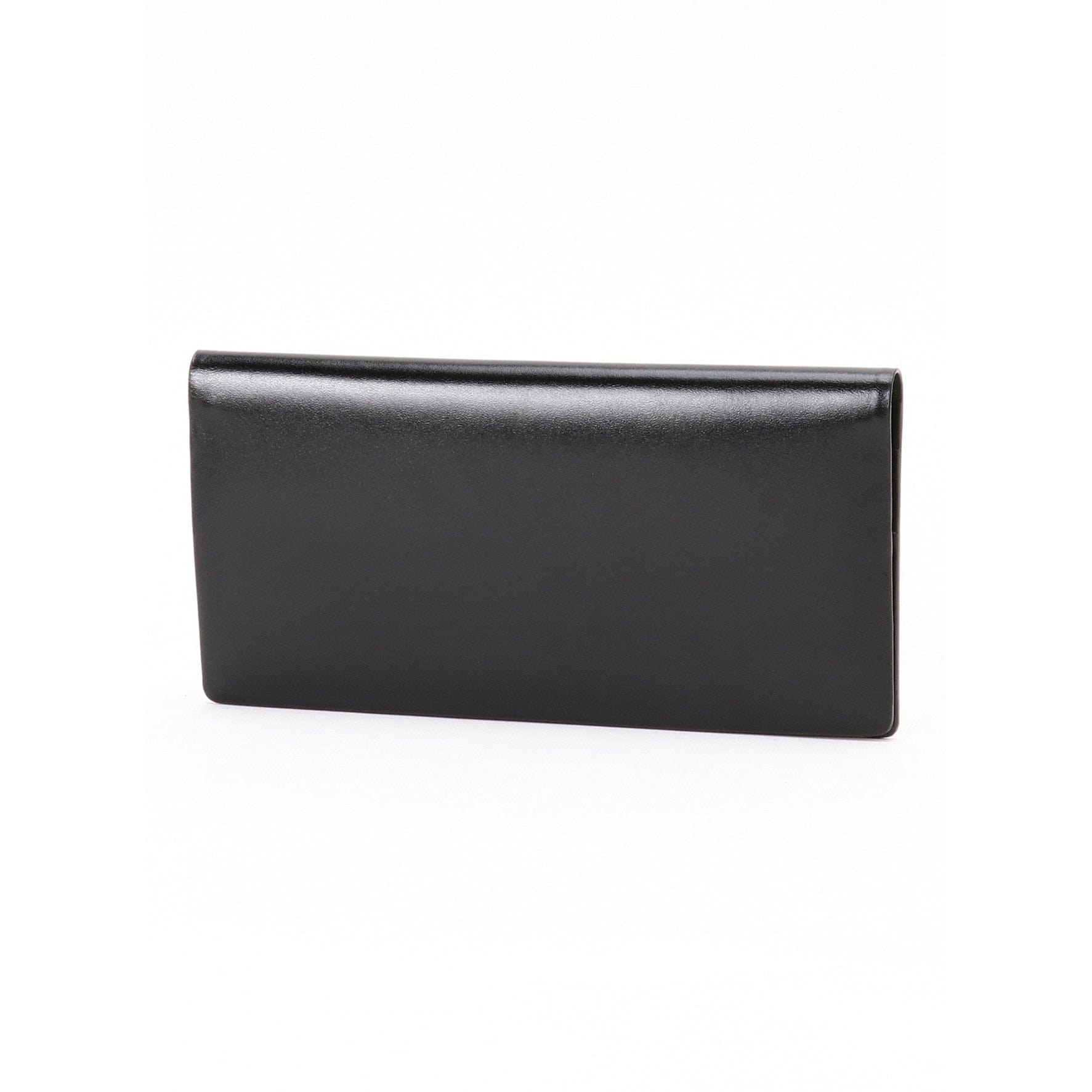 Wallets & Money Clips Yohji Yamamoto Long Wallet - Black Leather Bifold Dark Slate Gray