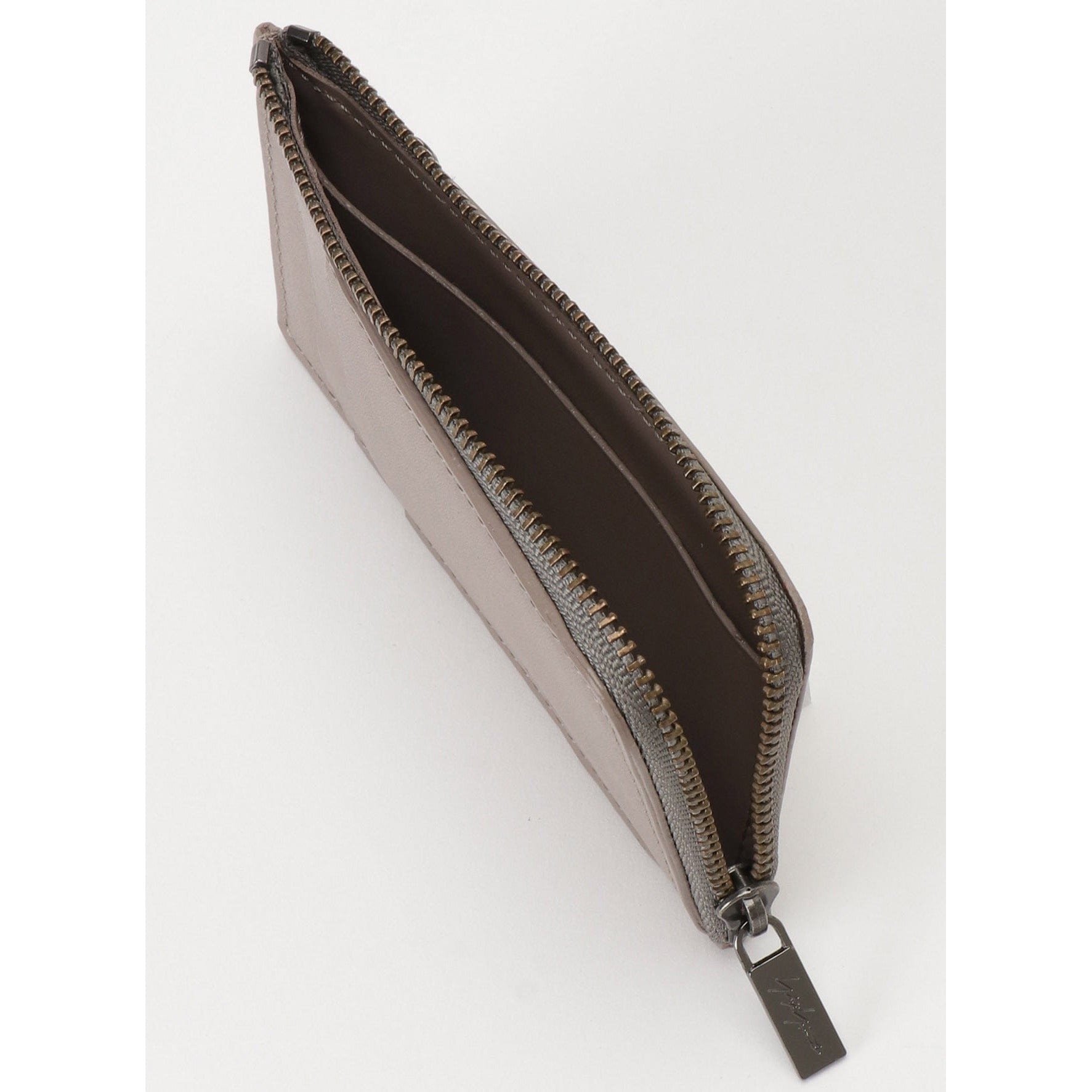 Wallets & Money Clips Yohji Yamamoto Mini Card Wallet - Beige Zippered Coin Lavender