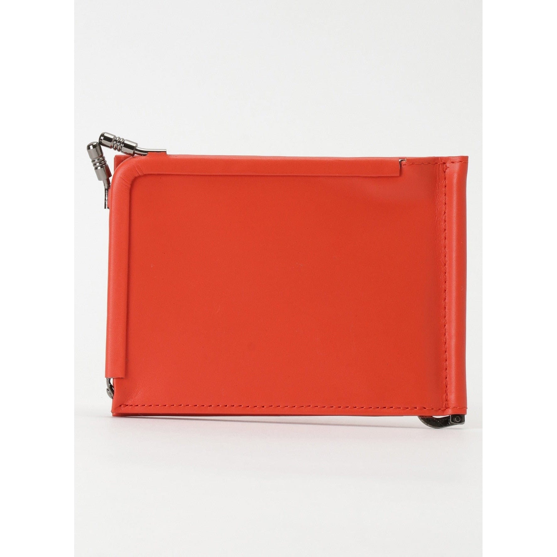 Wallets & Money Clips Yohji Yamamoto Money Clip Wallet - Orange Leather Bifold White Smoke