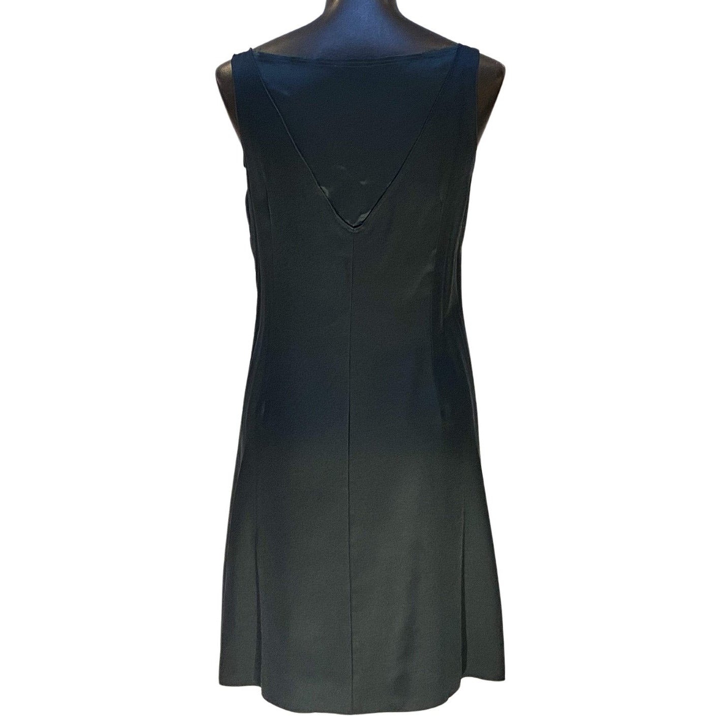 Women's dresses Green Silk-Cotton Ruffle V-Neck Dress by UNDERCOVER Dark Slate Gray